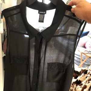 Torrid black sheer blouse.